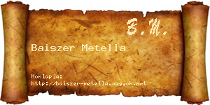 Baiszer Metella névjegykártya